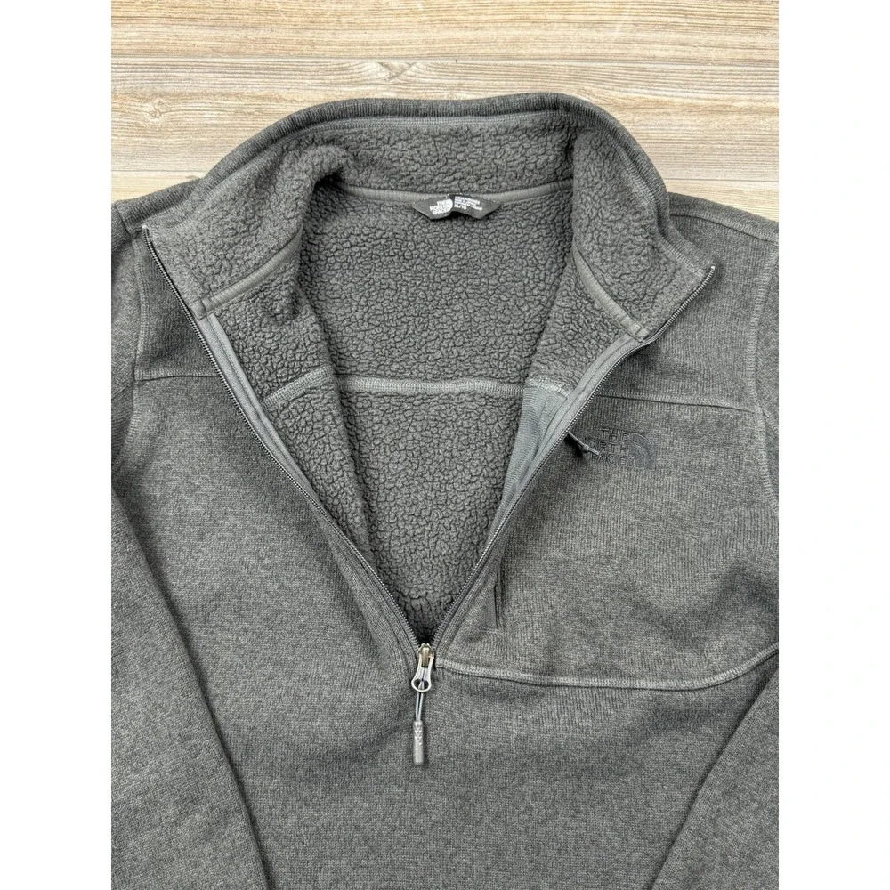 THE NORTH FACE Lyons Fleece Pullover Sweater 1/4 Zip Men's XL Grey Warm Gorpcore